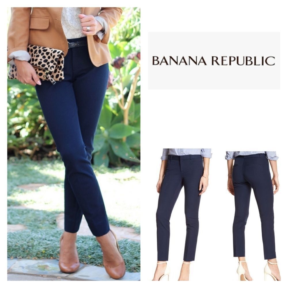 Banana Republic Maritime Blue Sloan Slim Ankle Pants
